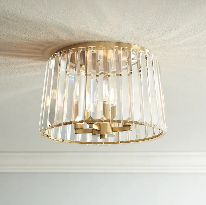 Possini Euro Crawford 13" Modern Luxe Gold and Crystal Ceiling Light