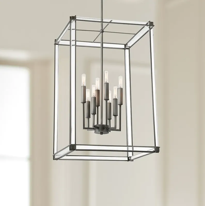 Langen Square 18" Wide Antique Nickel Geometric 8-Light Pendant Light