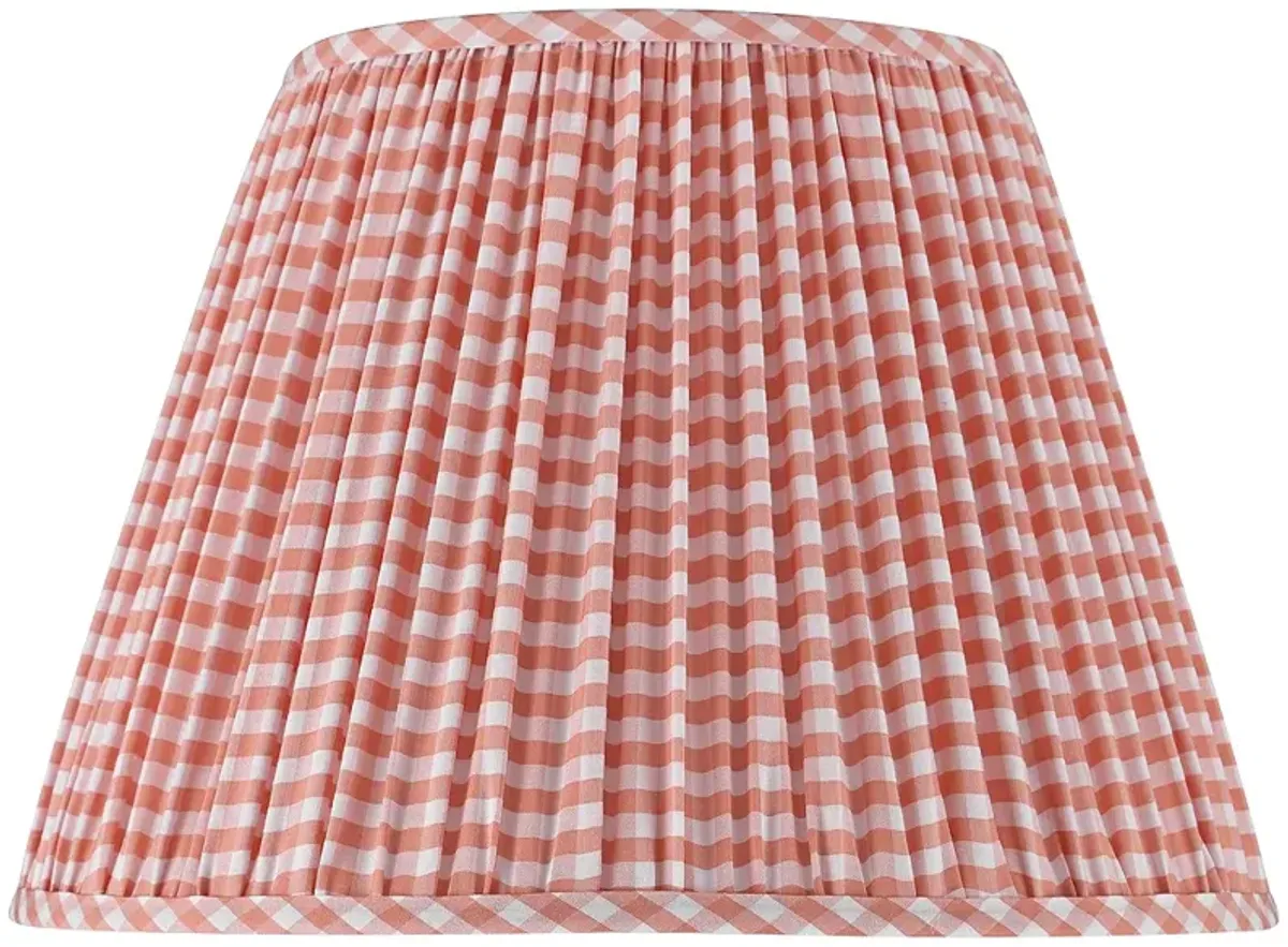 Springcrest Gingham Pink Plaid Pleated Cotton Empire Shade (9x16x11)