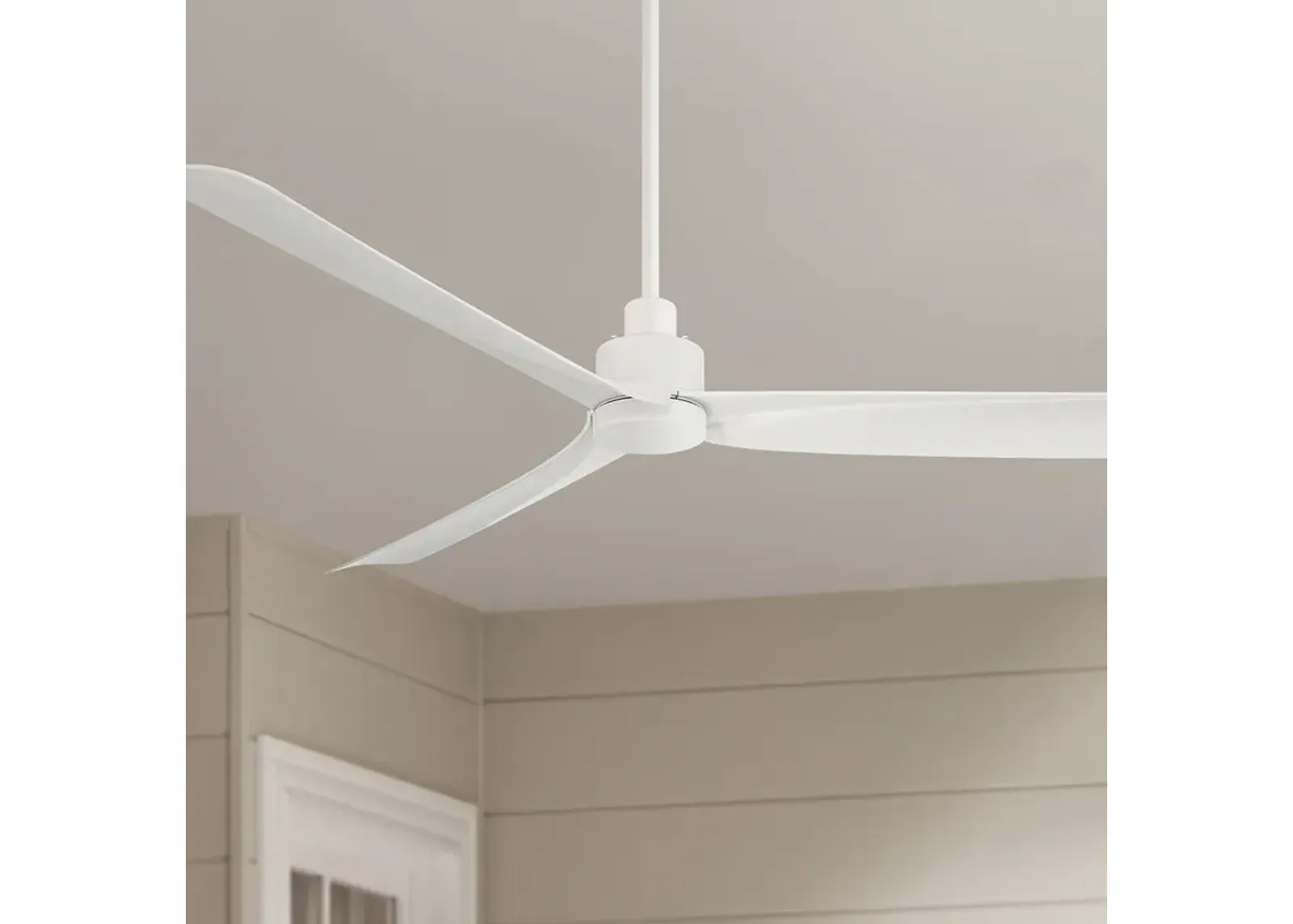 60" Casa Vieja Sailplane Matte White Damp Ceiling Fan with Remote