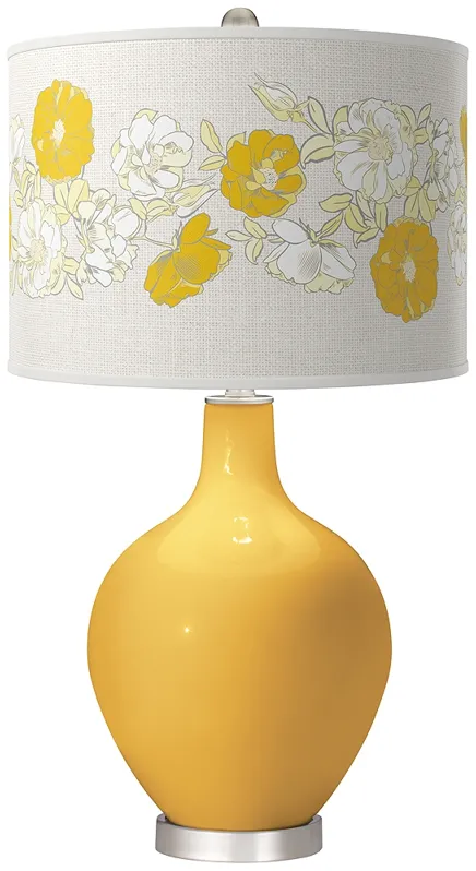 Goldenrod Rose Bouquet Ovo Table Lamp