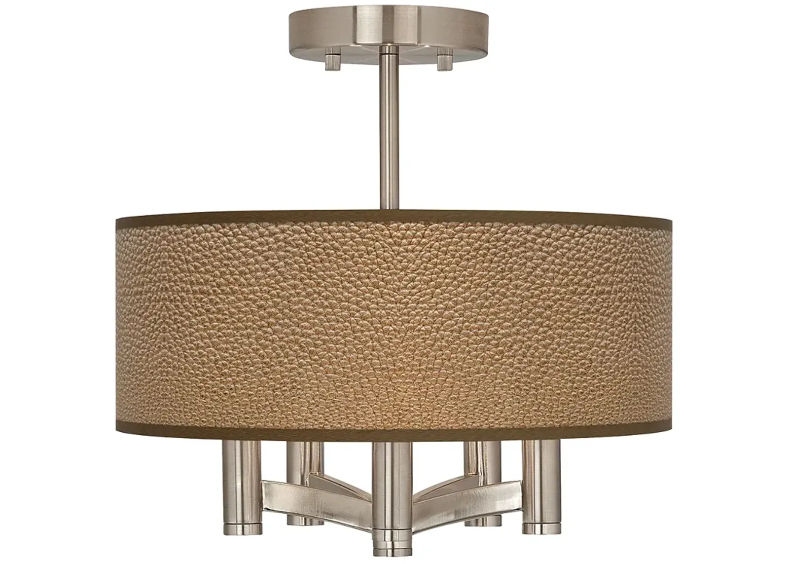 Simulated Leatherette Ava 5-Light Nickel Ceiling Light