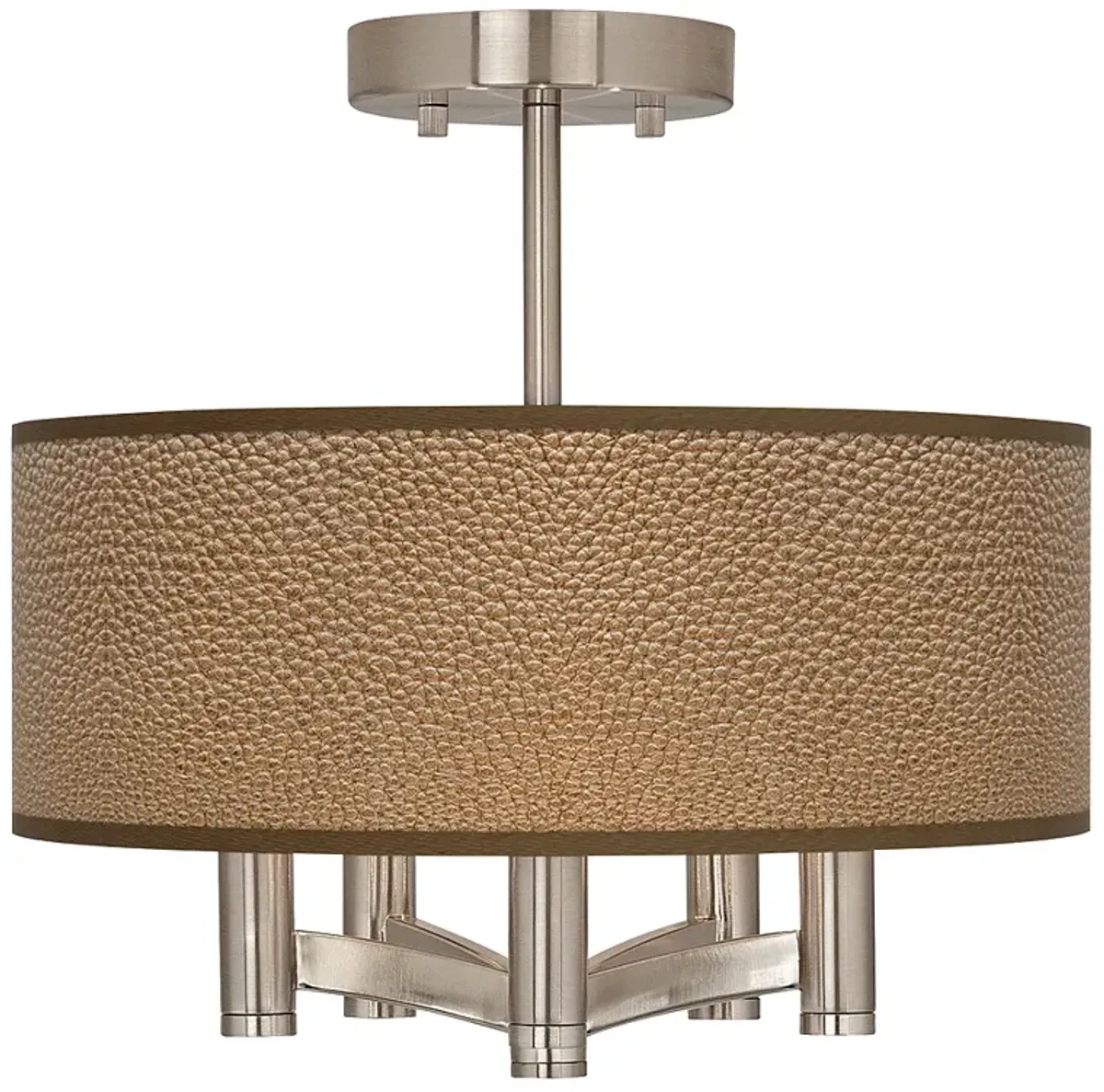 Simulated Leatherette Ava 5-Light Nickel Ceiling Light