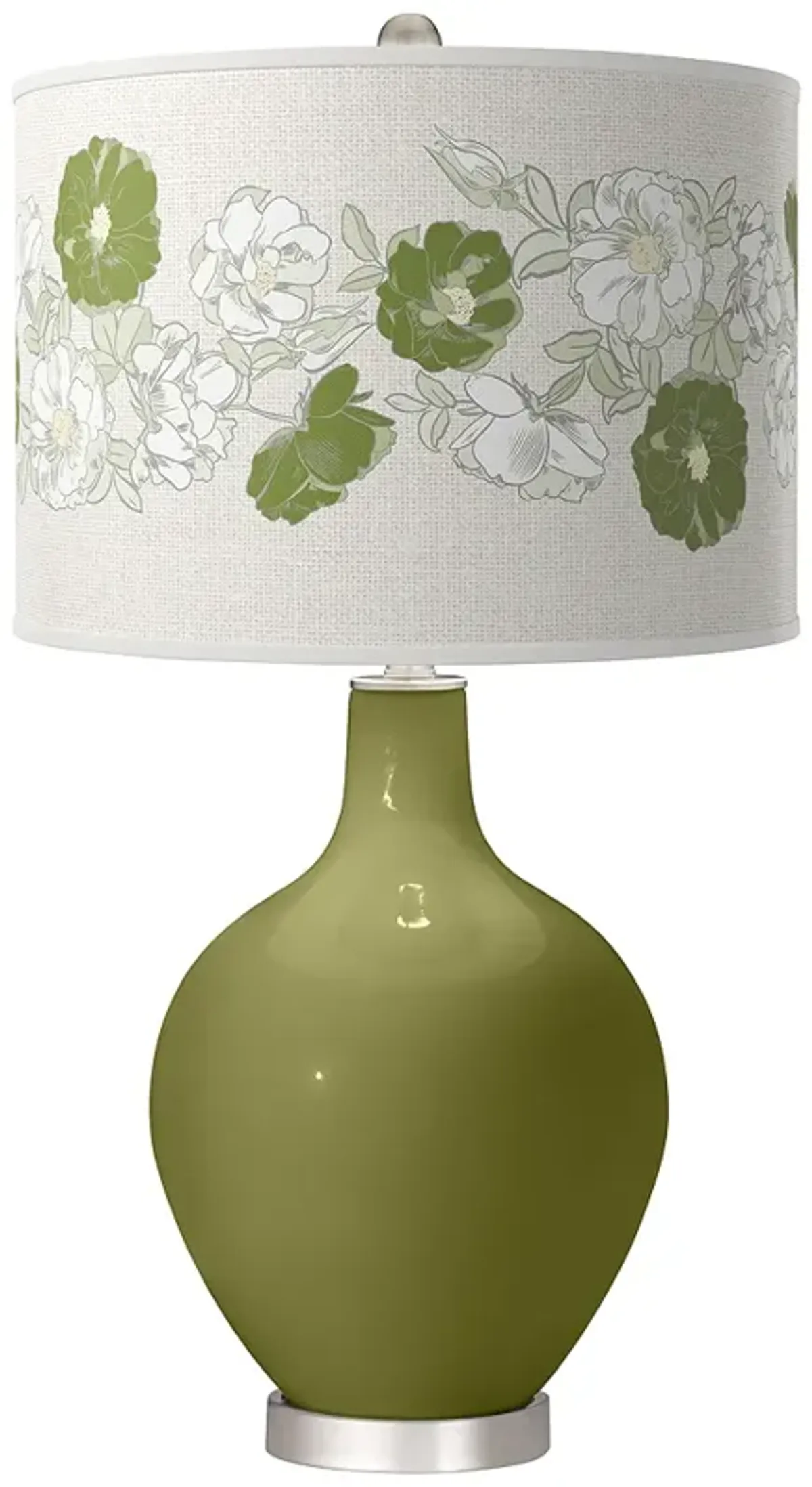 Rural Green Rose Bouquet Ovo Table Lamp