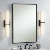 Possini Euro Exeter 24" High Black LED Bathroom Vanity Light Set of 2