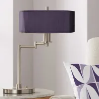 Possini Euro 20 1/2" Eggplant Purple Modern LED Swing Arm Desk Lamp