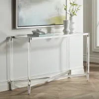 Stefania 50" Wide Silver and Acrylic Modern Console Table
