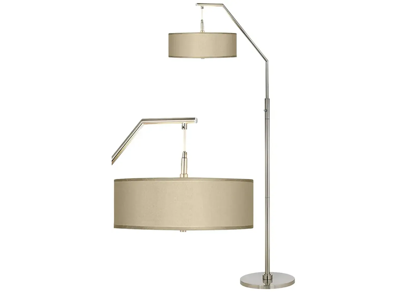 Possini Euro Design 71 1/2" Nickel and Sesame Modern Arc Floor Lamp