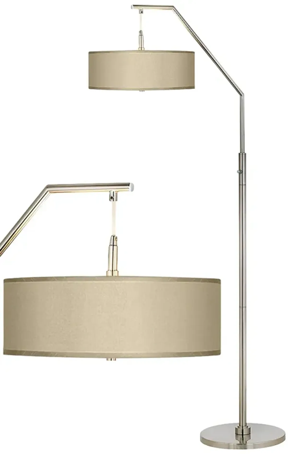 Possini Euro Design 71 1/2" Nickel and Sesame Modern Arc Floor Lamp