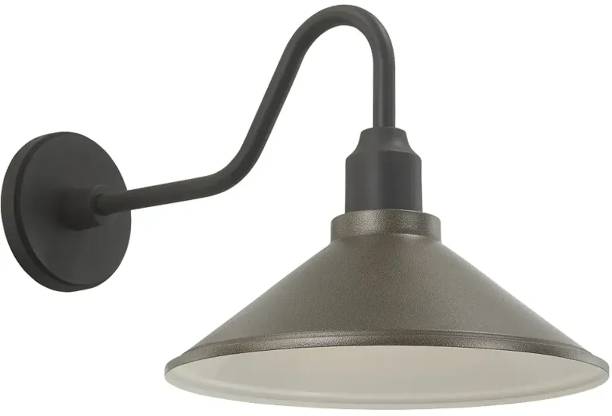 RLM Series 13 3/4" High Black and Iron Outdoor Wall Light