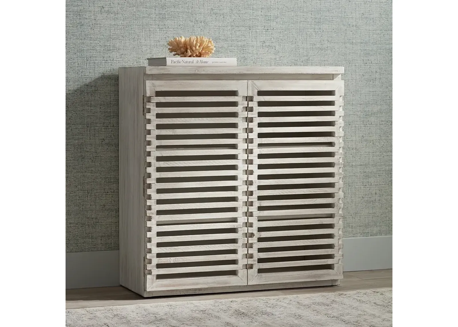 Hudson 32" Wide Slat Door Accent Cabinet