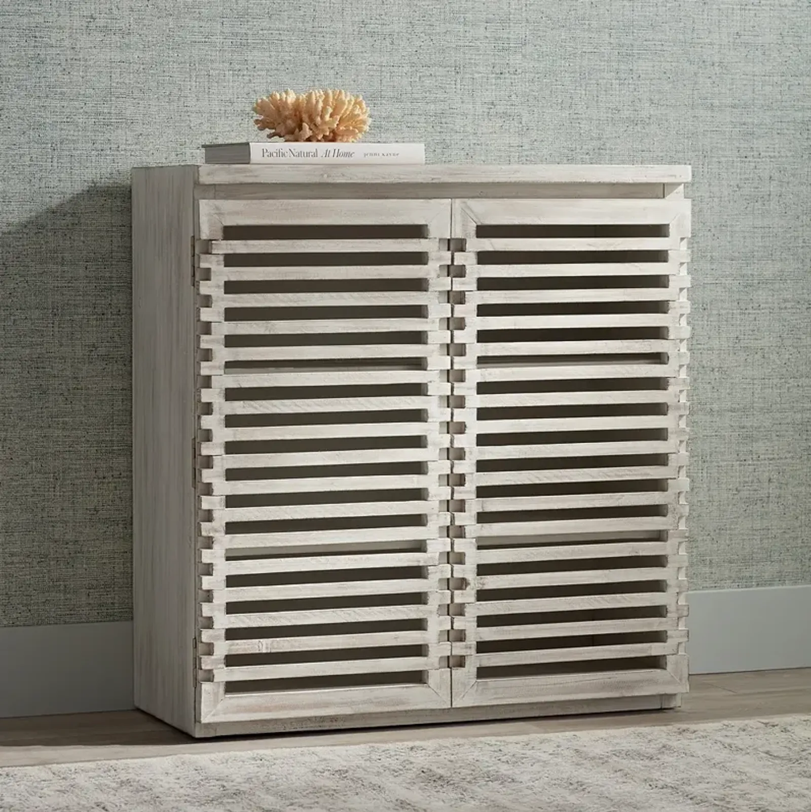 Hudson 32" Wide Slat Door Accent Cabinet