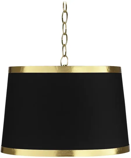Possini Euro 15" Wide Modern Luxe Black Gold Metallic Pendant Light
