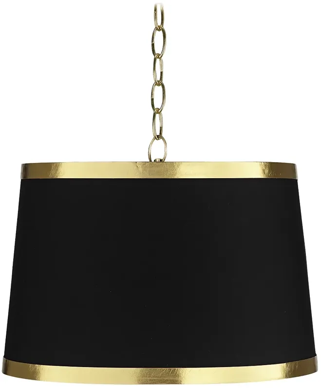 Possini Euro 15" Wide Modern Luxe Black Gold Metallic Pendant Light