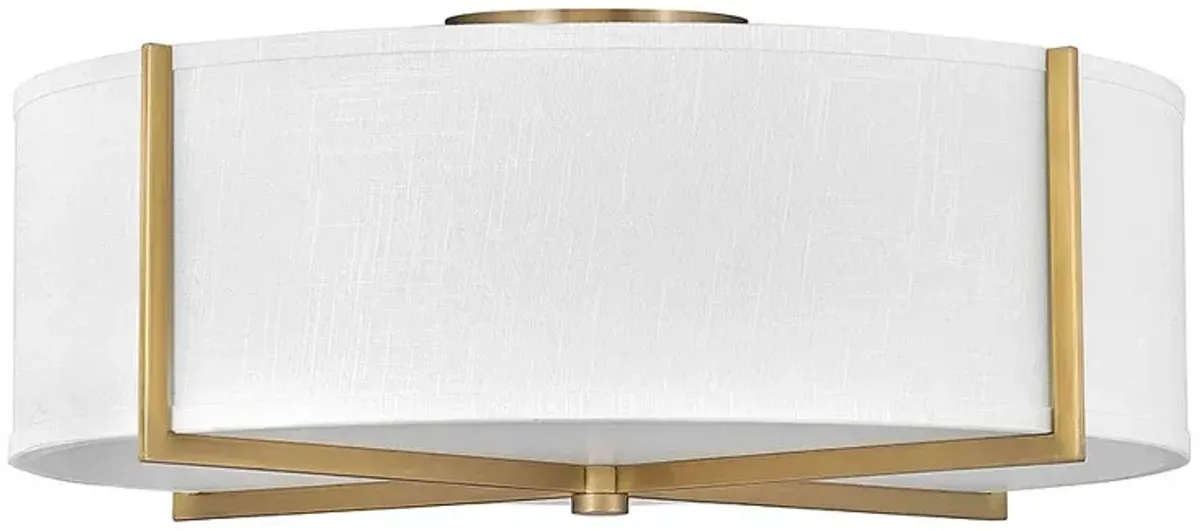 Hinkley Axis 25 1/2" Wide Brass and White Modern Ceiling Light