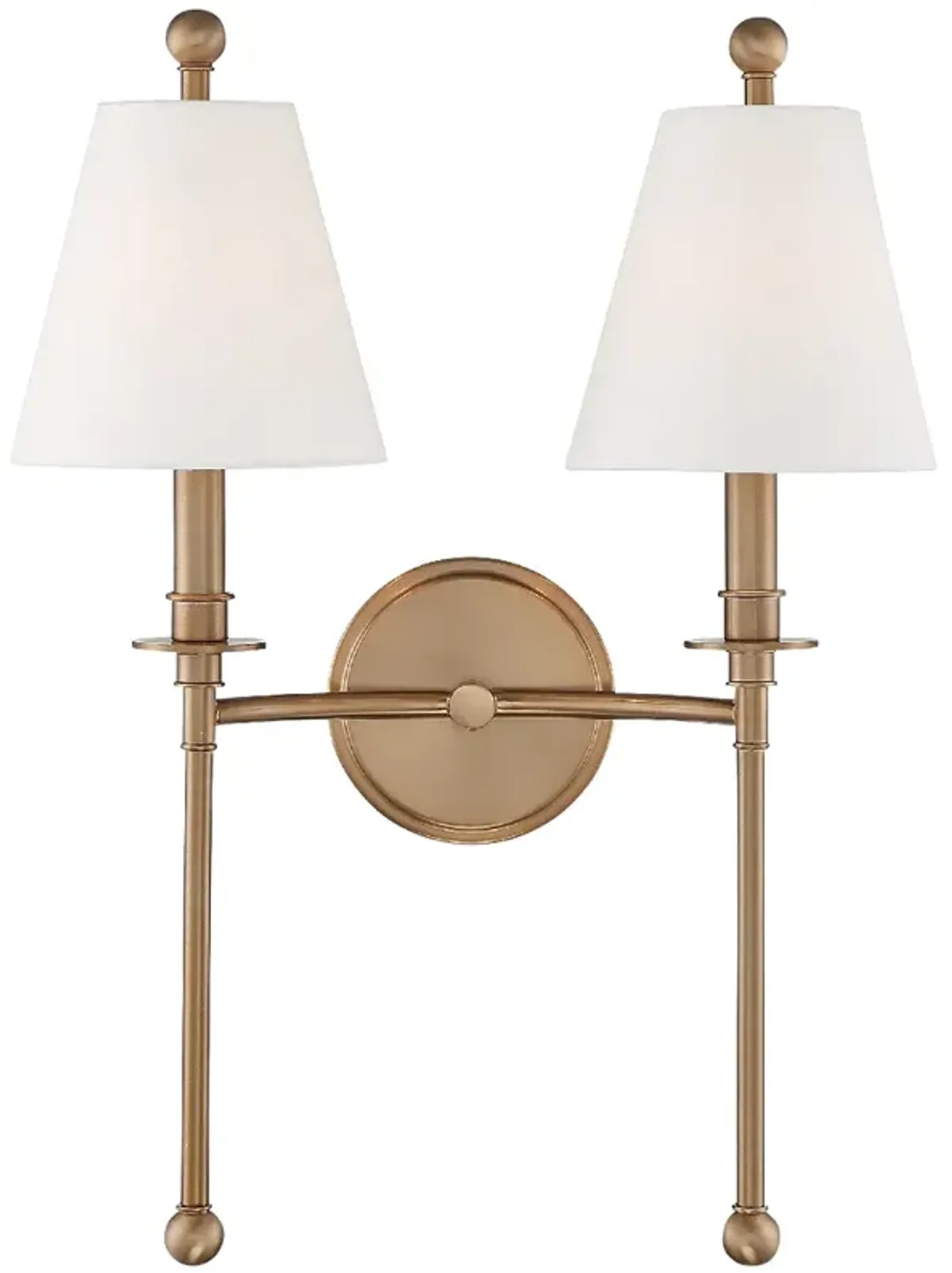 Crystorama Riverdale 14 1/2"H Aged Brass 2-Light Wall Sconce