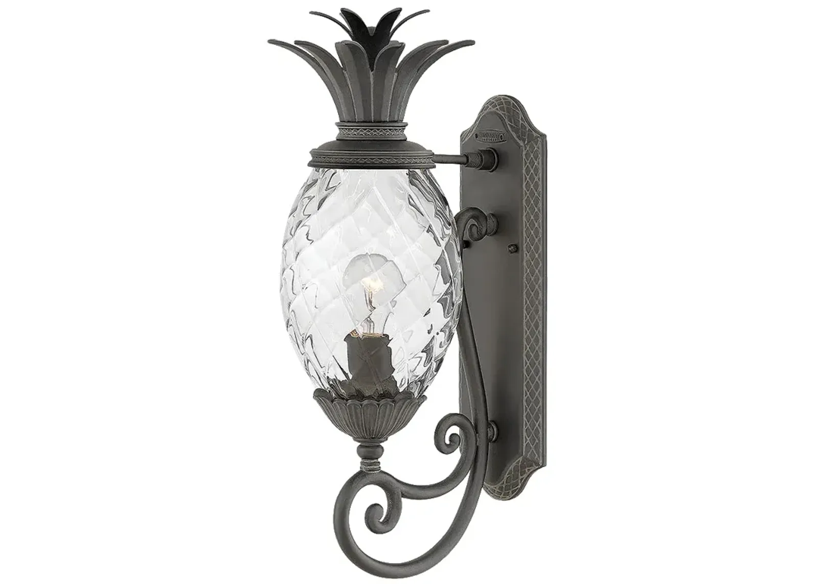 Hinkley Plantation 21 1/4" Black and Pineapple Glass Outdoor Light