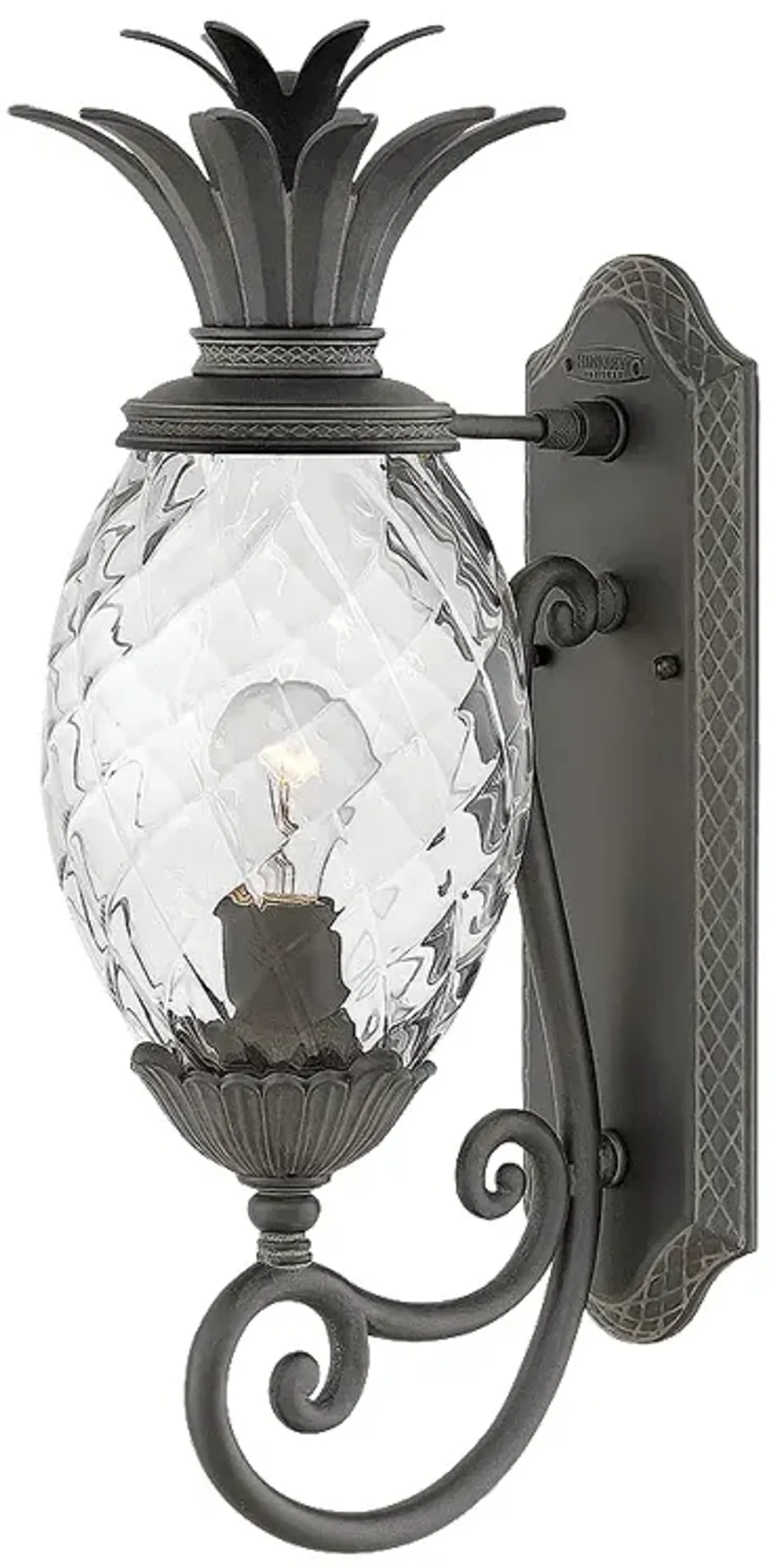 Hinkley Plantation 21 1/4" Black and Pineapple Glass Outdoor Light