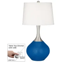 Hyper Blue Spencer Table Lamp with Dimmer