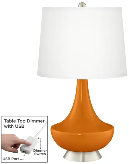 Cinnamon Spice Gillan Glass Table Lamp with Dimmer