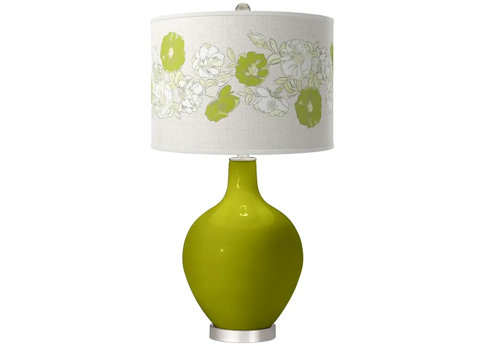 Olive Green Rose Bouquet Ovo Table Lamp