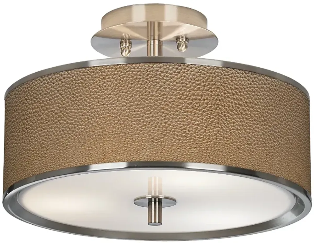 Simulated Leatherette Giclee Glow 14" Wide Ceiling Light