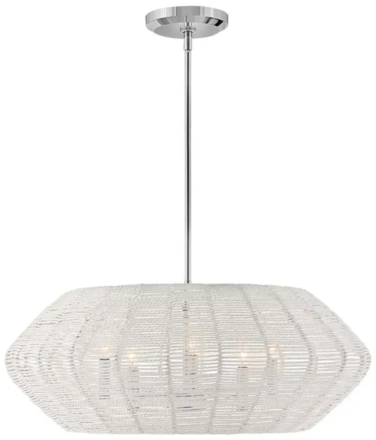 Hinkley Luca 28" Wide 5-Light White Woven Drum Modern Chandelier