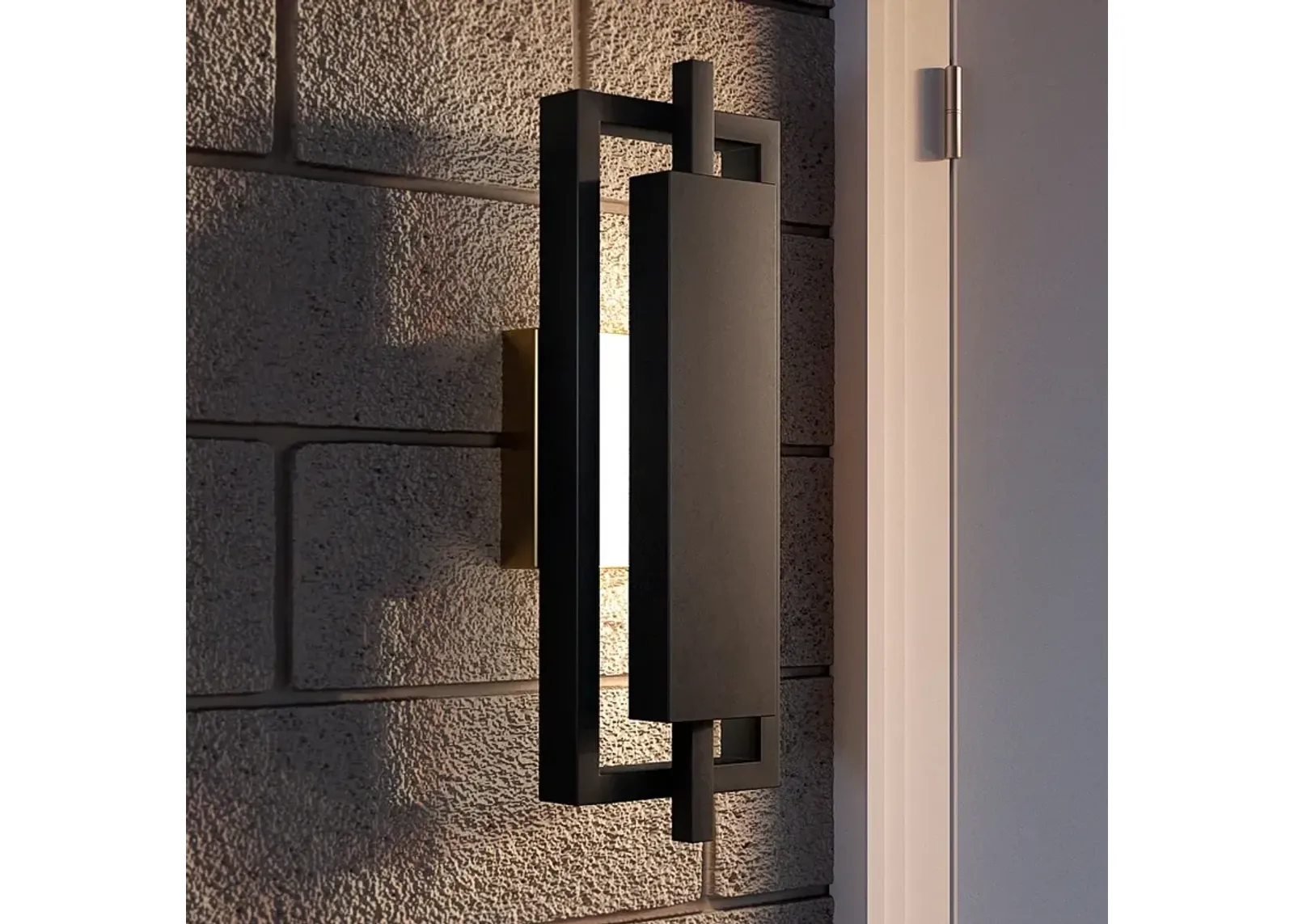 Quoizel Pointsett 16" High Matte Black Outdoor LED Wall Light