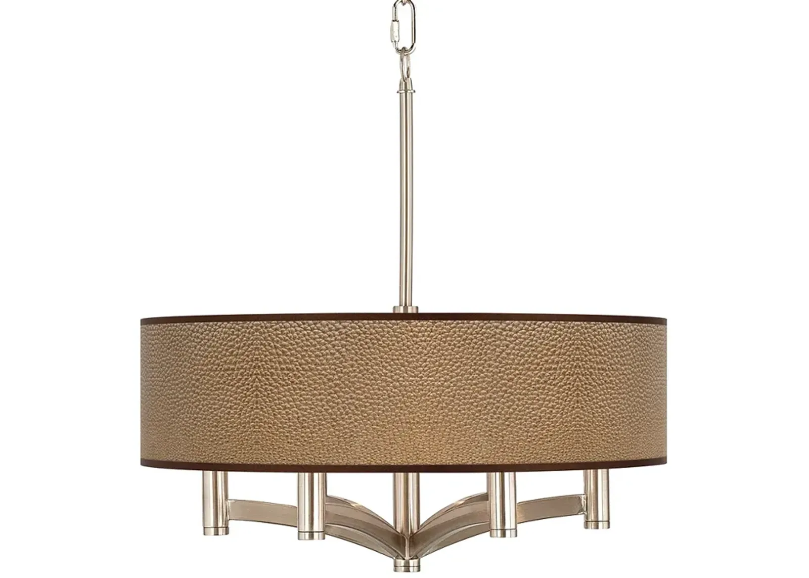 Simulated Leatherette Ava 6-Light Nickel Pendant Chandelier