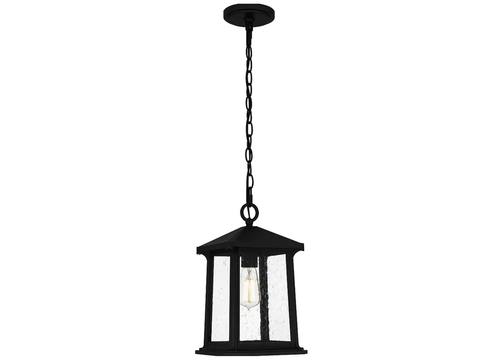 Satterfield 1-Light Matte Black Outdoor Hanging Lantern