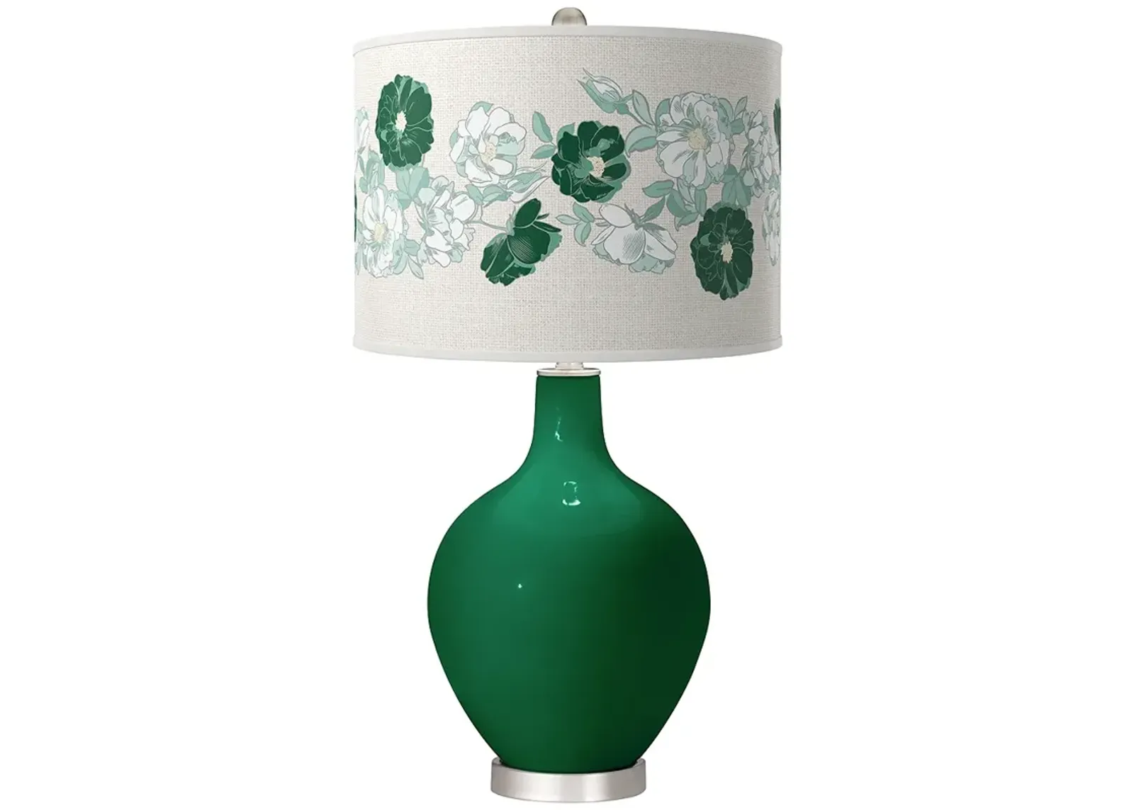 Color Plus Ovo 28 1/2" High Rose Bouquet Shade Greens Table Lamp