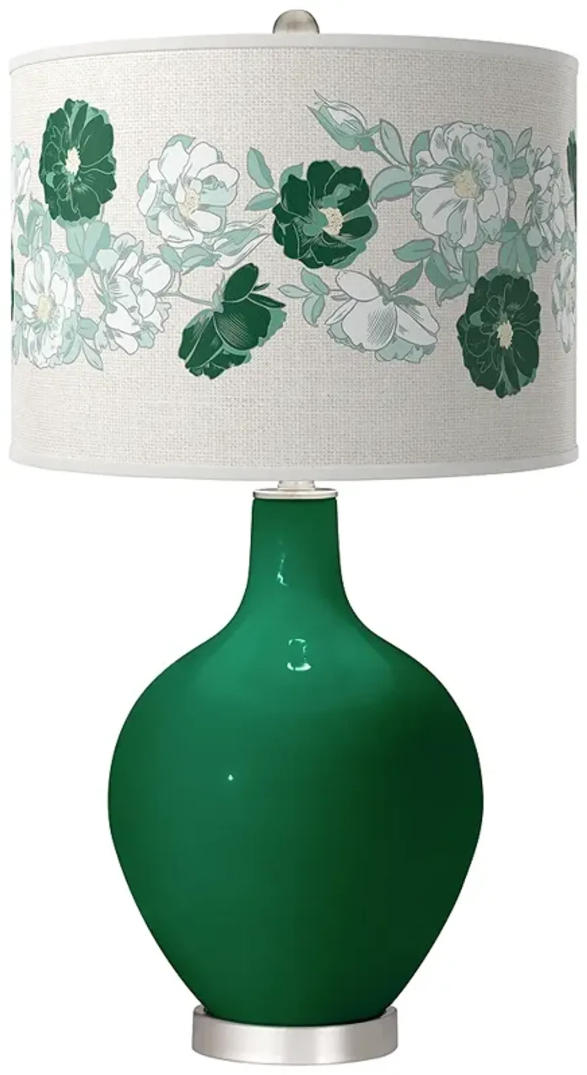 Color Plus Ovo 28 1/2" High Rose Bouquet Shade Greens Table Lamp