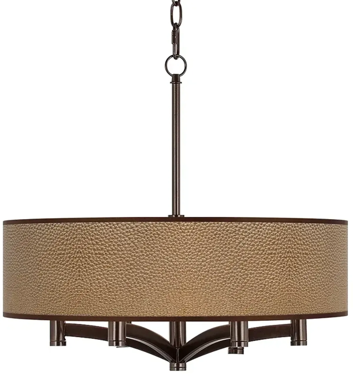 Simulated Leatherette Ava 6-Light Bronze Pendant Chandelier