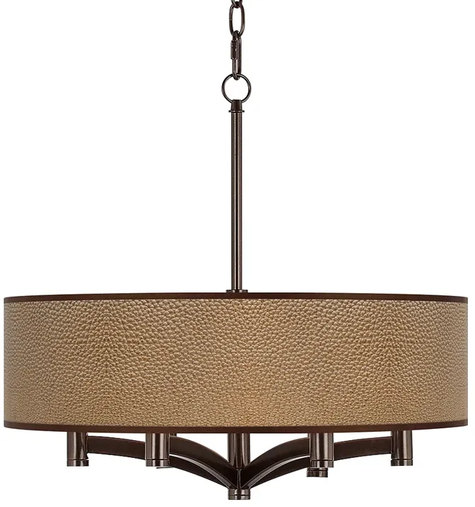 Simulated Leatherette Ava 6-Light Bronze Pendant Chandelier