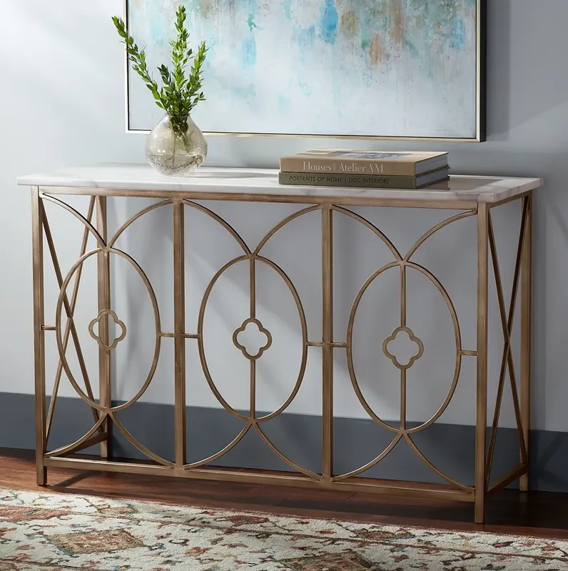 Ari 47 1/4" Wide Marble Console Table