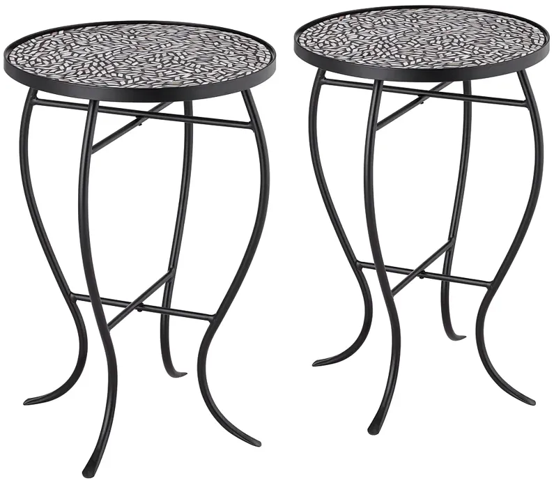 Zaltana Mosaic Outdoor Accent Tables Set of 2