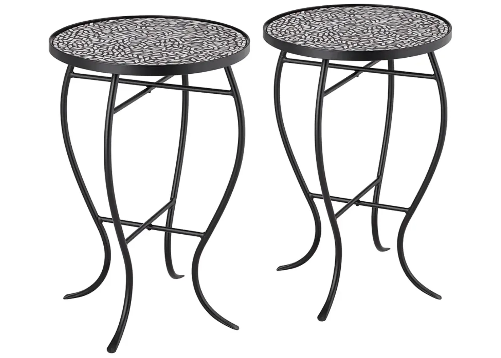 Zaltana Mosaic Outdoor Accent Tables Set of 2