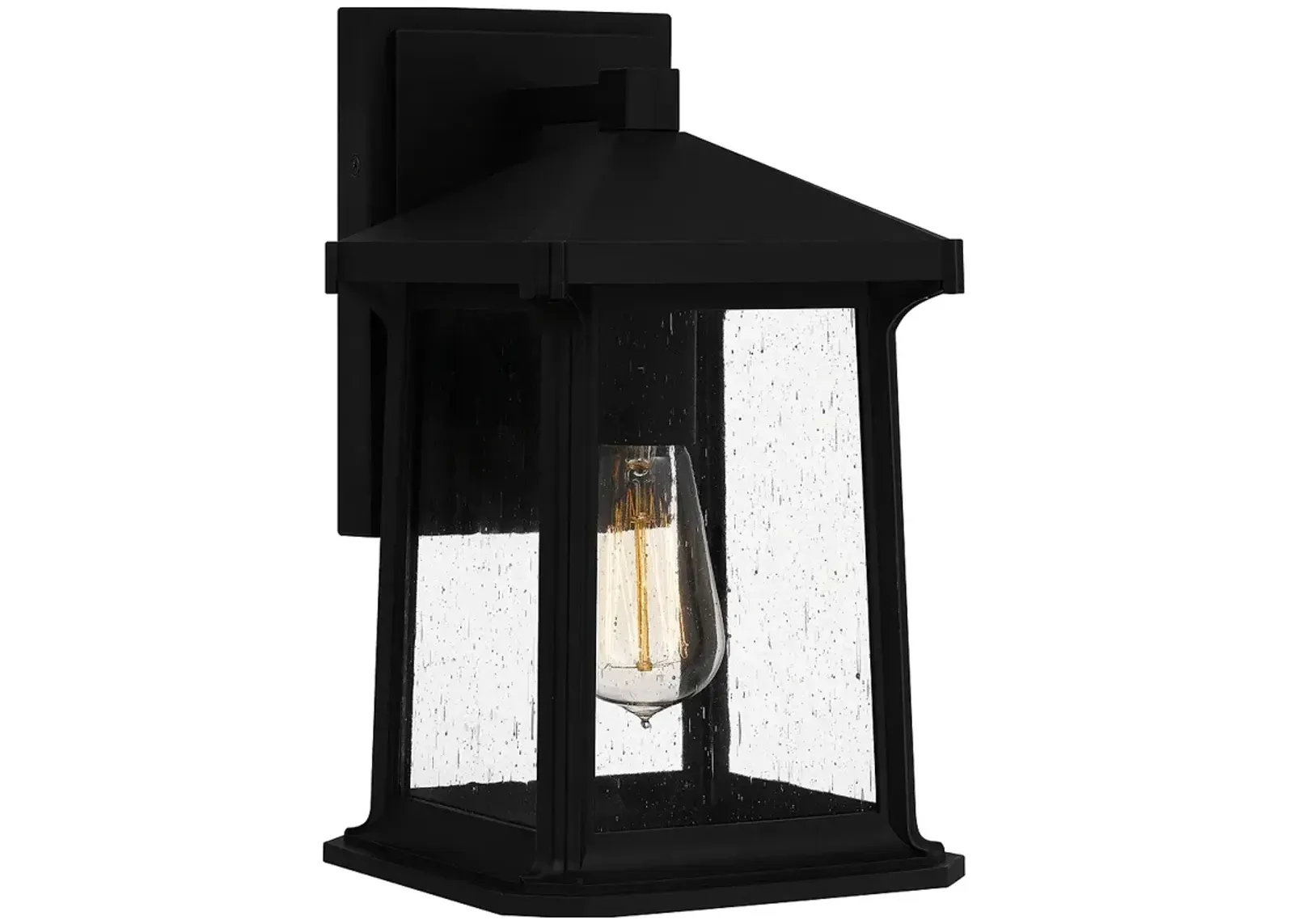 Satterfield 1-Light Matte Black Outdoor Wall Lantern