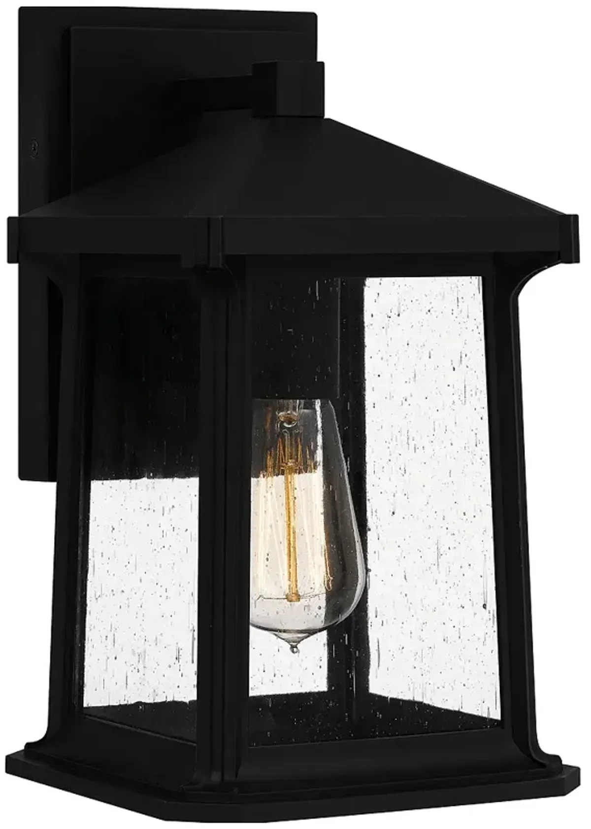 Satterfield 1-Light Matte Black Outdoor Wall Lantern