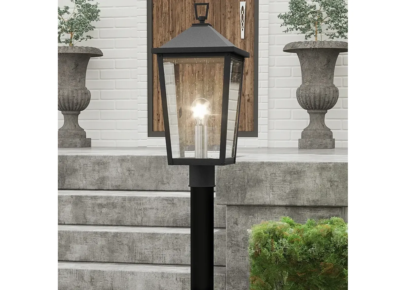 Quoizel Stoneleigh 22" High Mottled Black Outdoor Post Mount Light