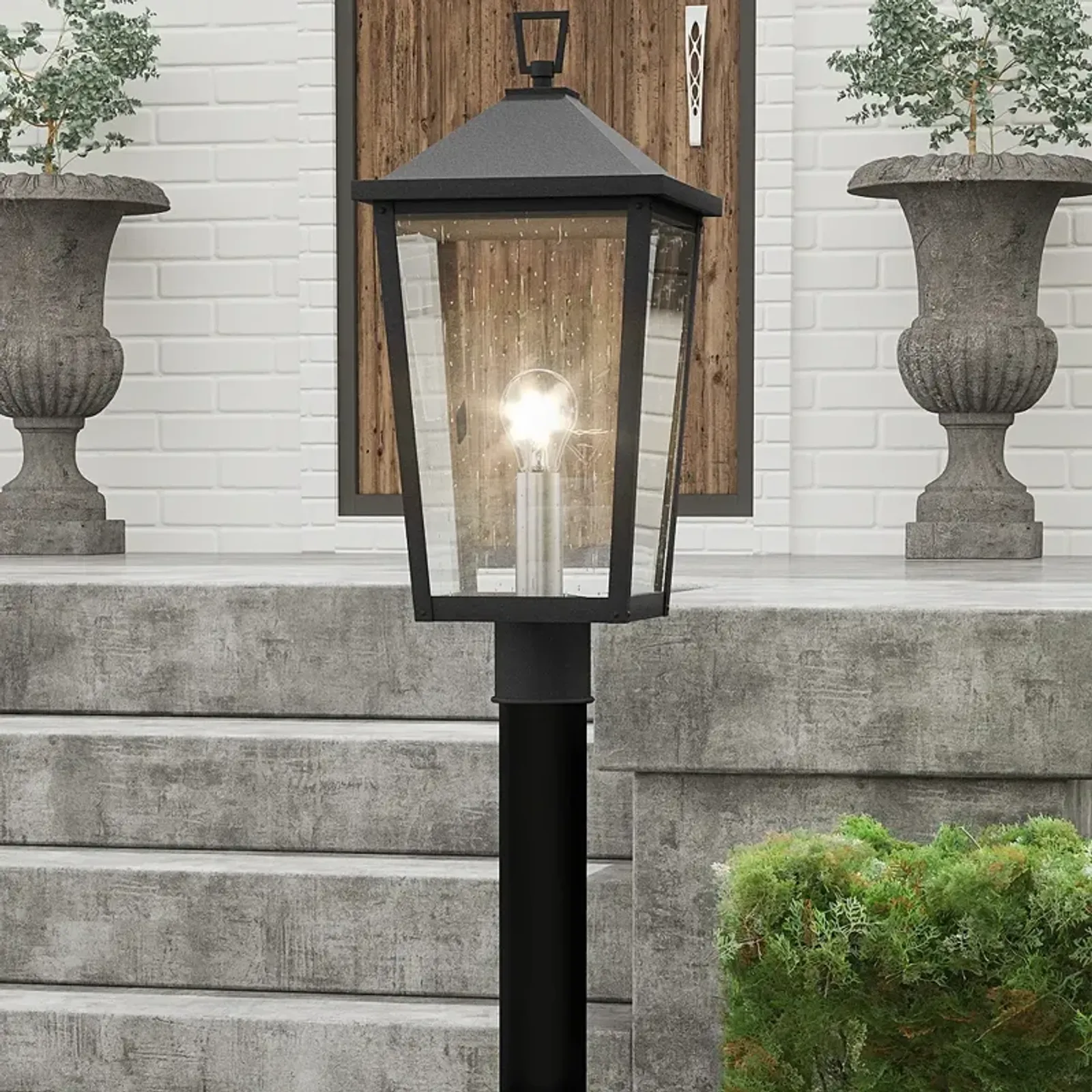 Quoizel Stoneleigh 22" High Mottled Black Outdoor Post Mount Light