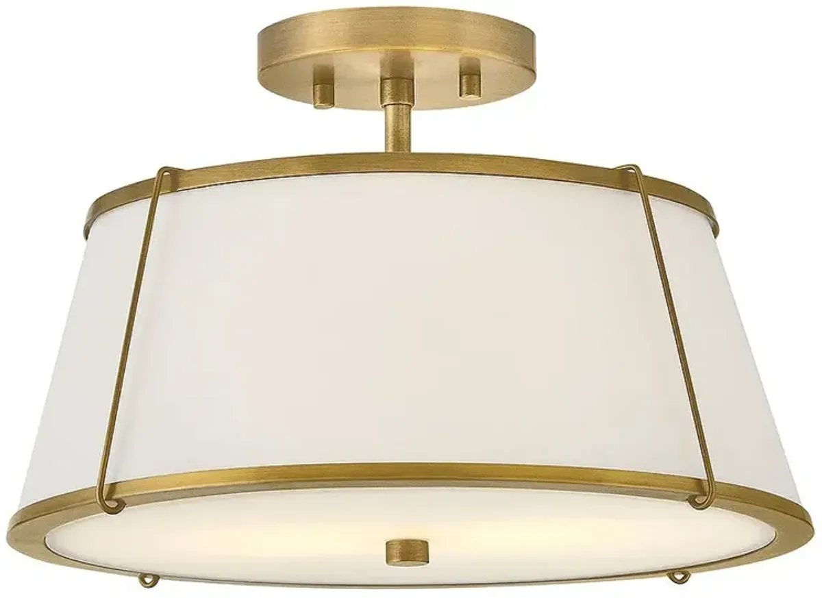 Hinkley Foyer Clarke Medium Semi-Flush Mount Lacquered Dark Brass