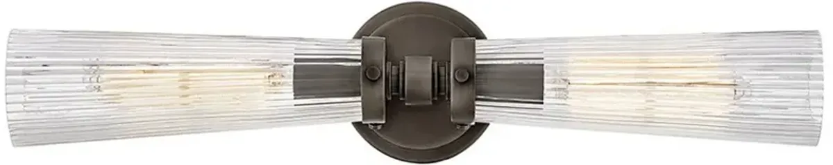Hinkley Jude 5" High Black Oxide 2-Light Wall Sconce