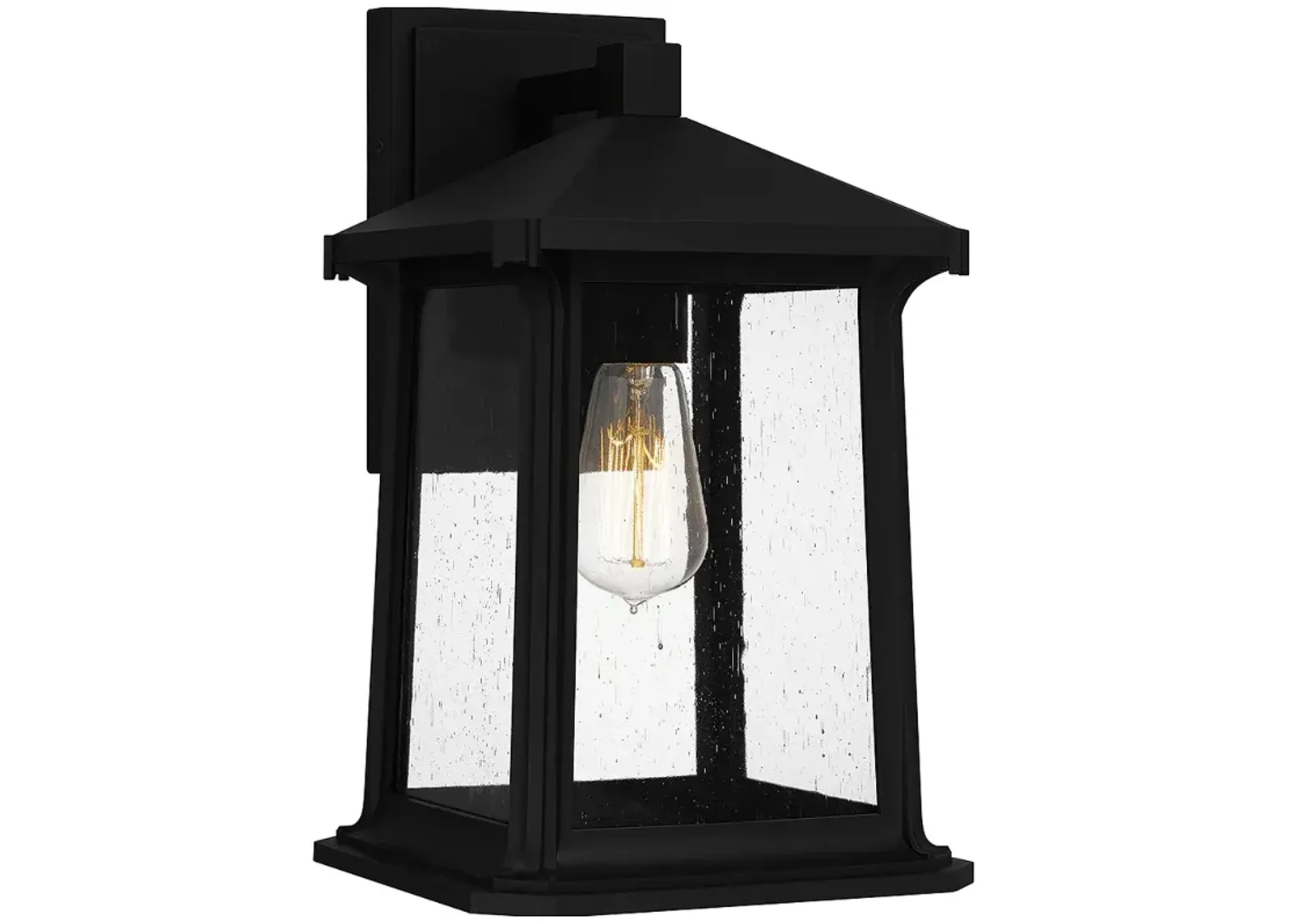 Satterfield 1-Light Matte Black Outdoor Wall Lantern