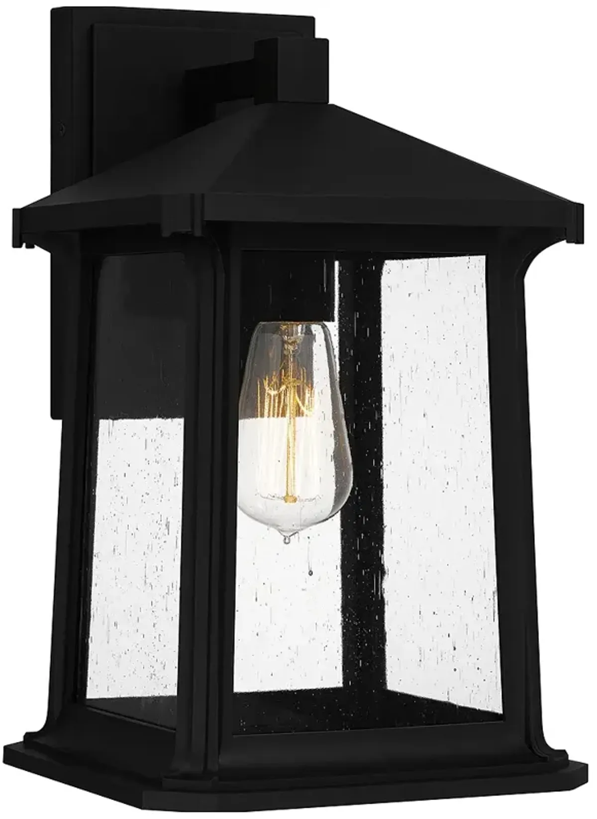 Satterfield 1-Light Matte Black Outdoor Wall Lantern