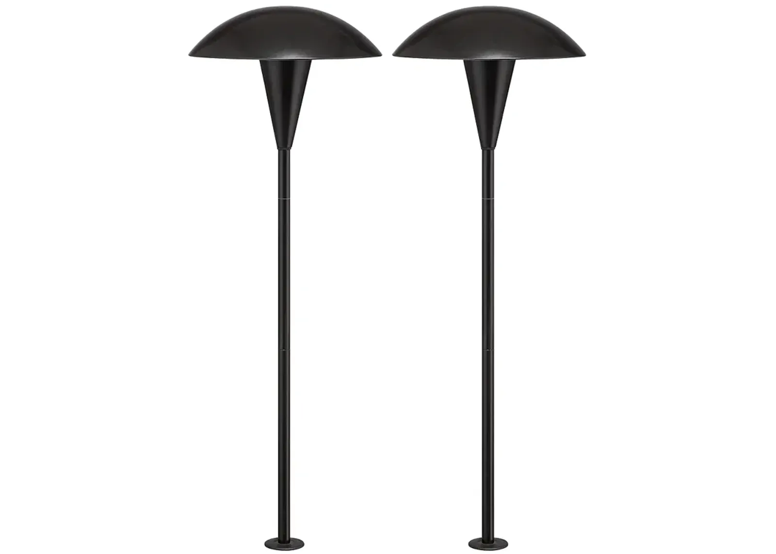 Grant 18" High Black LED Mushroom Path Lights Set of 2