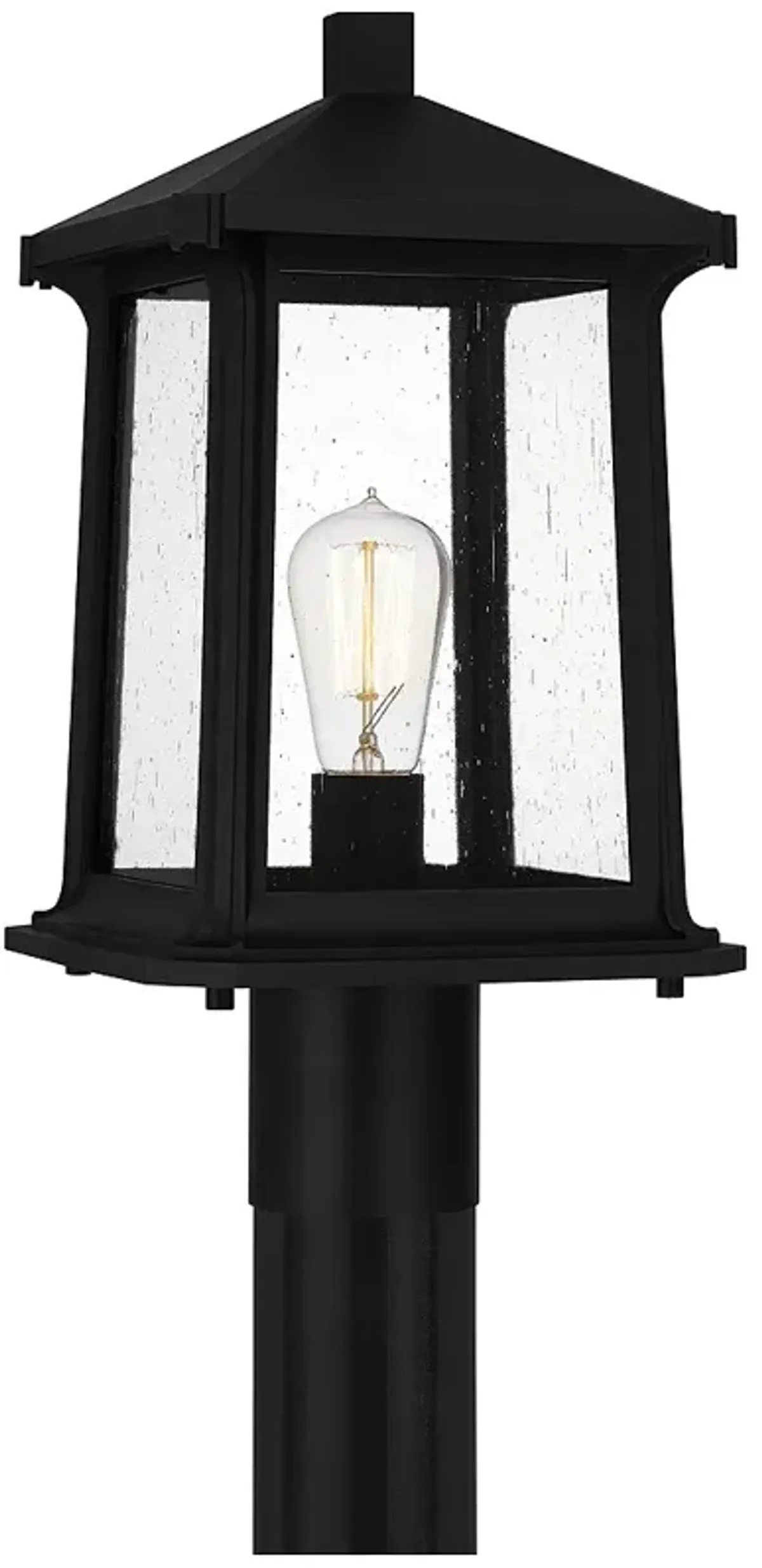 Satterfield 1-Light Matte Black Outdoor Post Lantern