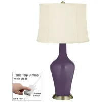 Quixotic Plum Anya Table Lamp with Dimmer