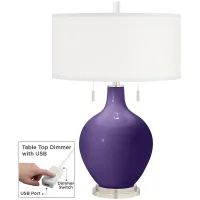 Izmir Purple Toby Table Lamp with Dimmer