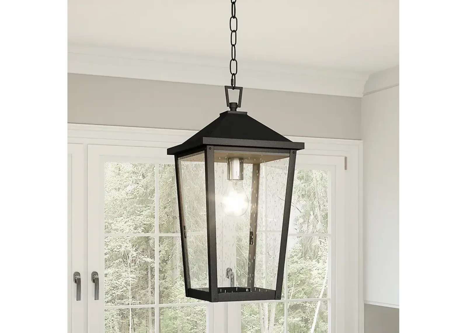 Quoizel Stoneleigh 18 3/4"H Mottled Black Outdoor Mini-Pendant Light